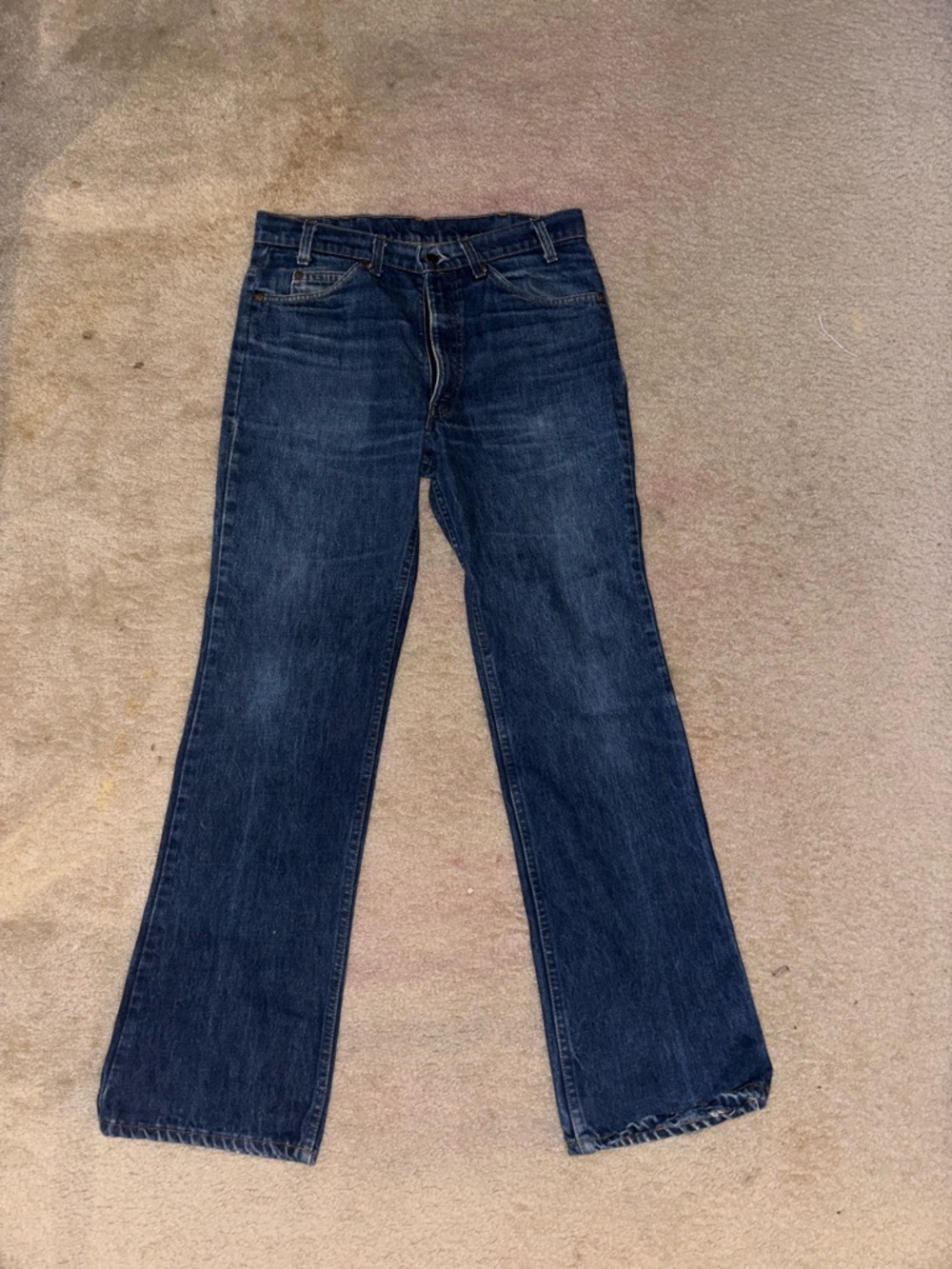 Vintage Orange Label Levis Jeans 34x32 (Actual 32x31) USA Blue Button Fly Denim